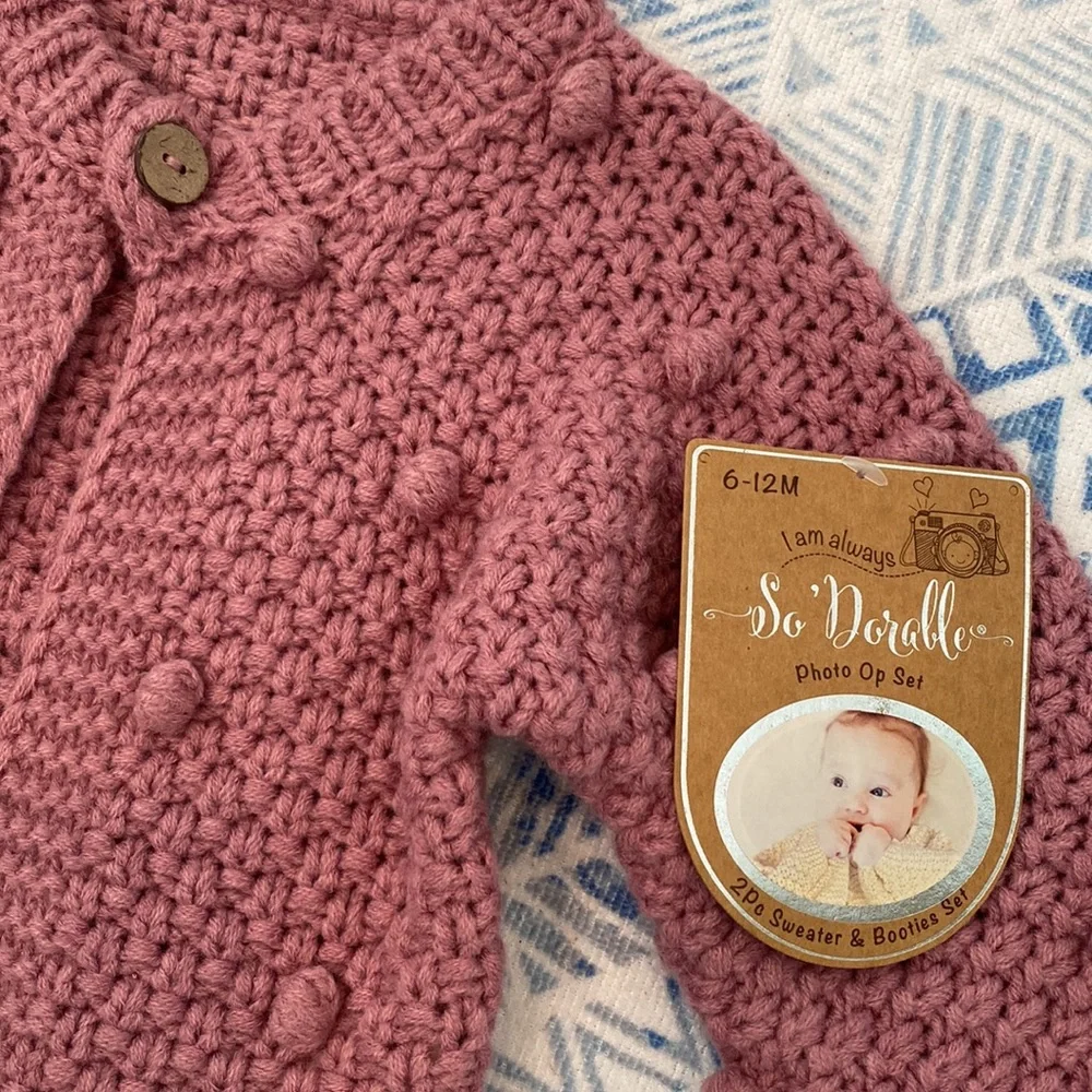 Adorable Mauve Baby Sweater
